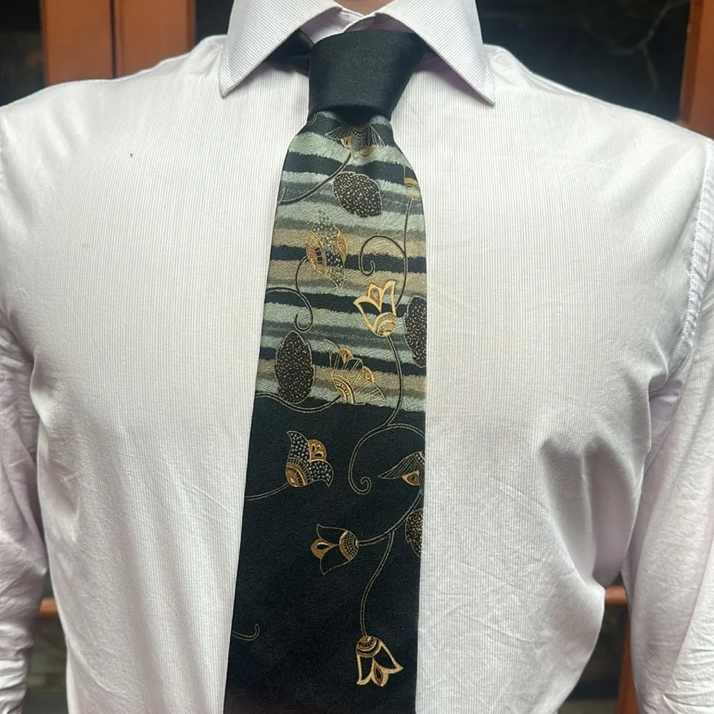 Sonia Rykiel Homme Vintage 100% Silk Black Tie